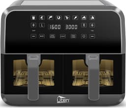 Uten - Dubbele Airfryer - XXL - Hetelucht friteuse - 8 programma's - 4 Accesoires - PFAS vrij - 40 tot 200°C - 1700W - Zwart — thumbnail 1
