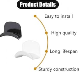 2 stuks - Headset Standaard - Headset Hanger - Koptelefoon Standaard - Koptelefoon Standaard - 9*6.5*3.3cm - wit,zwart - PP — thumbnail 3