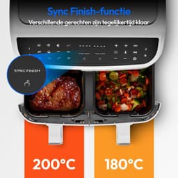 MEDION XXL Dubbele Airfryer P20 - 2 zones - 8,7 L - 2600 W - Wit — thumbnail 5