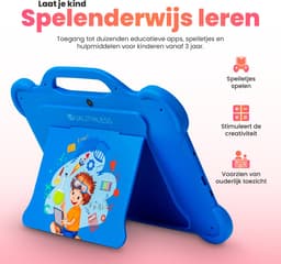 Quality4Less™ - Kindertablet 10.1 Inch - Android 13.0 - Ouderlijk toezicht - 64GB Geheugen - 5000mAh - Tablet voor kinderen vanaf 3 jaar - Blauw — thumbnail 3
