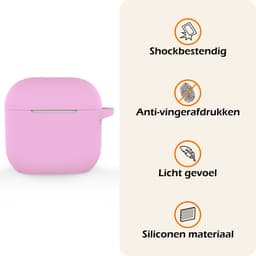 Hoesje - Geschikt voor Apple AirPods 4 - met Clip - Siliconen Hoes - Silicone Case Cover - Flamingo — thumbnail 3