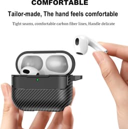 Telestore - Hoesje geschikte voor AirPods 4 - TPU carbon grijs hoesje Beschermhoes - Shockproof AirPods 4 Cover - AirPods 4 Hoesje - Geschikt voor Apple Airpods 4 - grijs - carbon TPU cover — thumbnail 2