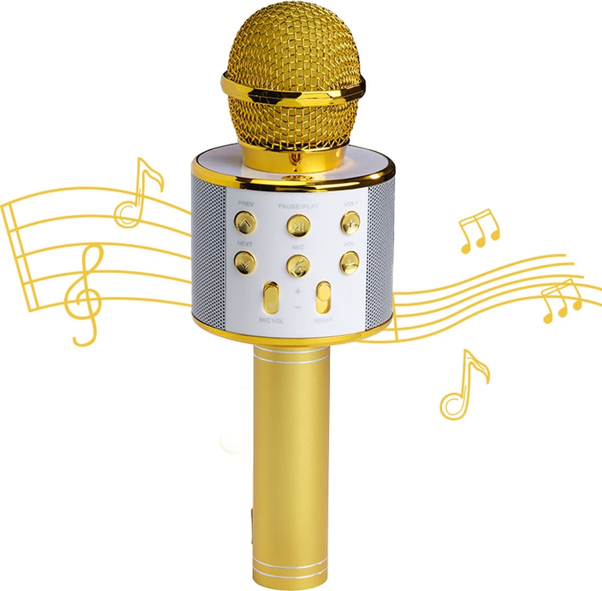 Denver Karaoke Microfoon Bluetooth - Draadloos - Karaoke Set - Ingebouwde Speaker - AUX - MicroSD - KMS20 - Goud — afbeelding 1