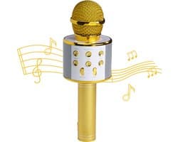 Denver Karaoke Microfoon Bluetooth - Draadloos - Karaoke Set - Ingebouwde Speaker - AUX - MicroSD - KMS20 - Goud