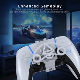 YONO Stuur geschikt voor Playstation PS5 Controller - Stuurwiel - Racestuur - Accessoires - Wit — thumbnail 2