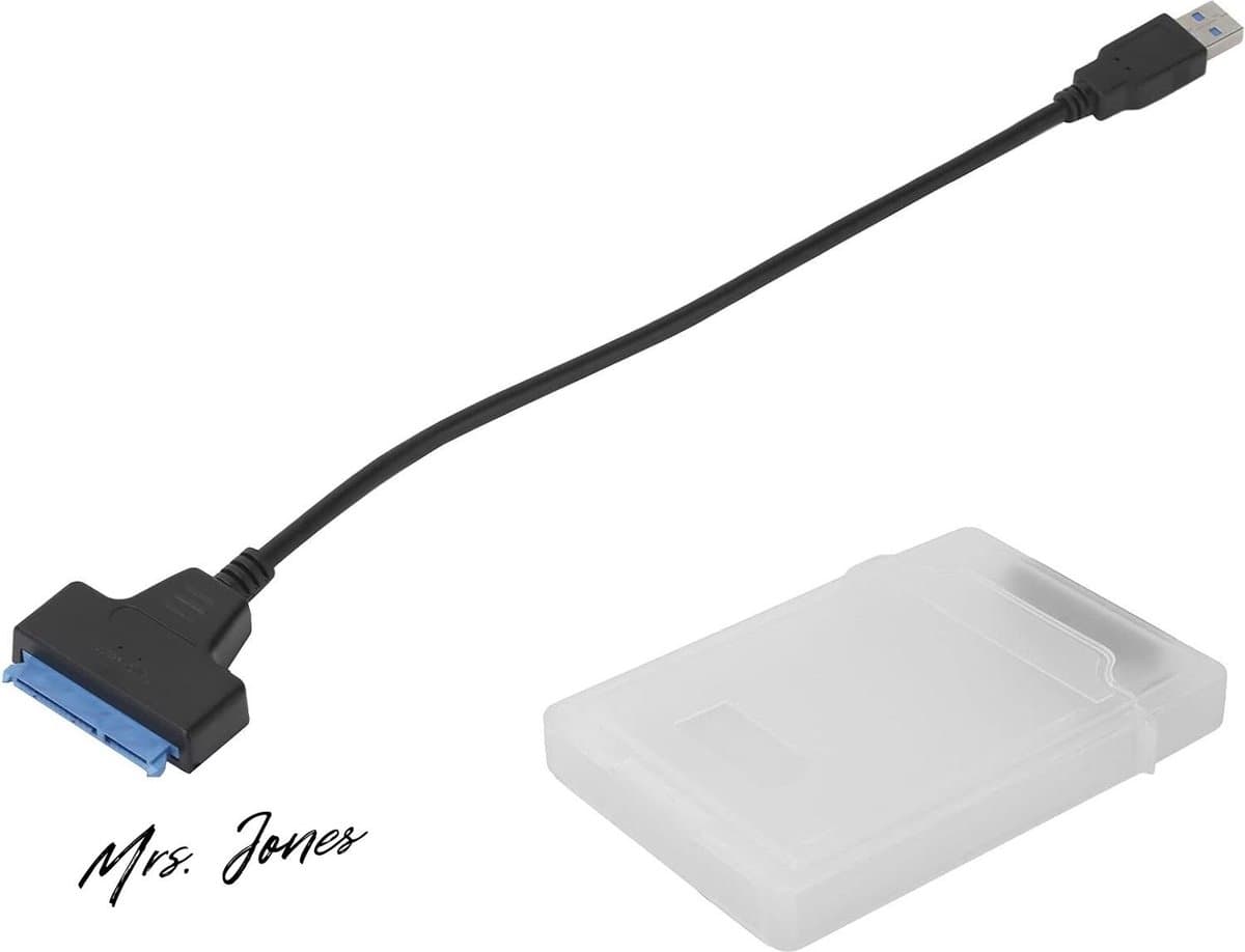 Mrs. Jones Kabel Externe Harde Schijf Ondersteunt HDD-SDD USB3.0 High-speed Lezen Conversiekabel met Beschermdoos - Wit . — afbeelding 1