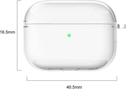 Cazy siliconen Hoesje geschikt voor Apple Airpods Pro 1 / AirPods Pro 2 - Inclusief karabijnhaak - Beschermt tegen krassen en stoten - Transparant — thumbnail 2