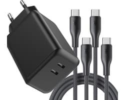 USB C Adapter met USB-C Kabels - 3 Meter - 45W Snellader - Super Fast Charge