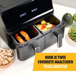 Dubbele Airfryer - Dubbele Mand - Dual Cook - Heteluchtfriteuse — thumbnail 2