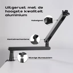 MAONO - BA92 - Zwart - Universele Boom Arm - Microfoon Arm - Zonder Microfoon - Horizontaal & Verticaal - Inclusief Kabelgoot — thumbnail 2