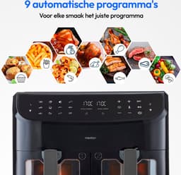 MEDION XXL Dubbele Airfryer P20 - 2 zones - 8,7 L - 2600 W - Zwart — thumbnail 5