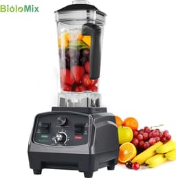 Multifunctionele keukenmachine - 36000 RPM - 2200W - Blender - Mixen - Pureren - Keukenmixer - Smoothie maker - 2 Liter - inclusief droogmolen 500ML - ABS - Antraciet — thumbnail 1