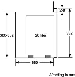 Bosch BFL523MB1F - Serie 4 - Inbouwmagnetron - 38x59 cm - 20 l - Zwart - Eenvoudig te reinigen met hydrolyse — thumbnail 8