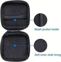 Oortjes Opberg Hoesje Voor Earphnes I Case Voor In-ear koptelefoon I Oortyejs Case | Headphone Organizer | Opbergcase Laadkabels I Zwart/Oranje — thumbnail 3