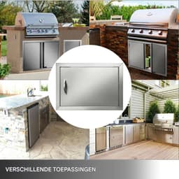Tuinkastdeur RVS - Indoor/Outdoor - BBQ Kastdeur - Duurzaam - Met Magneetblok — thumbnail 2