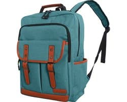 ZILOU Laptop Rugzak - Anti Diefstal - Laptoptas 15.6 inch - Dames en Heren - Schooltas - Meisjes en Jongens - Waterbestendig - Met Regenhoes - 28L - Petrol