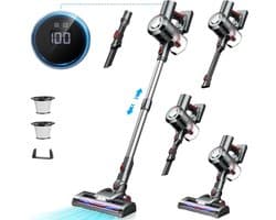 White-Label® Stofzuiger Zonder Zak - Steelstofzuiger Draadloos - Steelstofzuigers - Stofzuigers - Vacuum Cleaner - Grijs