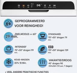 White-Label® Mini Vaatwasser - Vrijstaande Vaatwassers - Kleine Vaatwasmachine - Wit — thumbnail 10