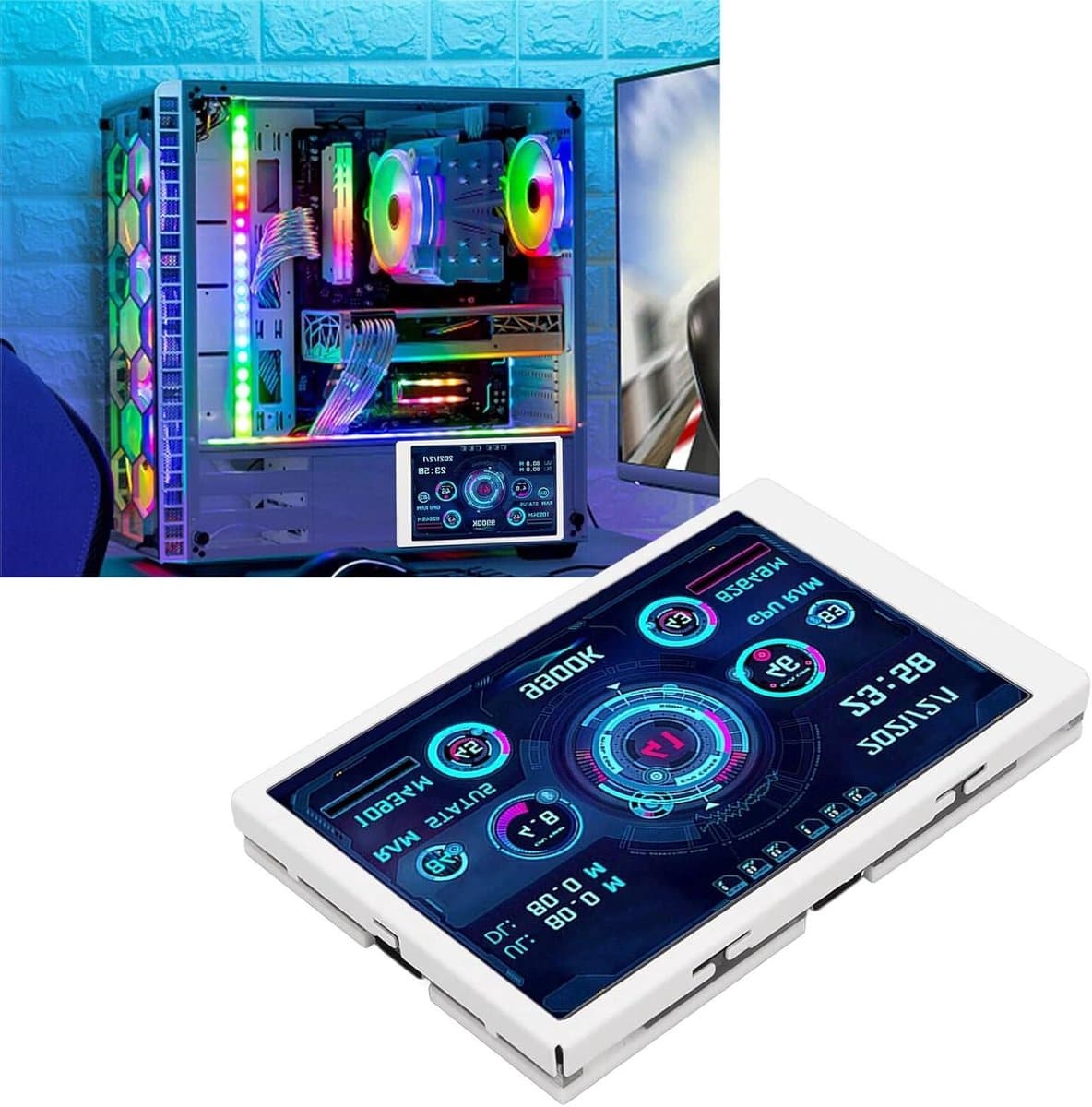 35 Inch IPS USB Mini-scherm AIDA64 Computer Temp Monitor Draagbaar Oogbescherming PC CPU Data Monitor 320 X 480 (Wit) - Monitor voor Computer Temperatuurmeting . — afbeelding 1