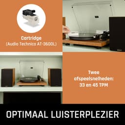 Lenco Platenspeler met Bluetooth - Twee externe Speakers - Ingebouwde Versterker - LS-480WD - Hout — thumbnail 2