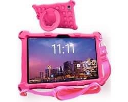 AngelTech Kindertablet XL PRO II - Android 16 - 6+8GB RAM – 128+64GB – Snelle 10 inch Kindertablet – Vanaf 3 Jaar – 100%Kidsproof – Ouderlijk Toezicht - 360° Fidgy Beschermhoes – Roze