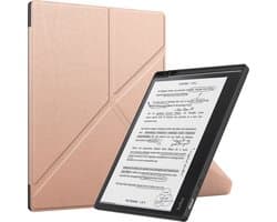 Lunso Geschikt voor Kobo Elipsa 2E hoes (10 inch) - Origami sleepcover - Rose Goud