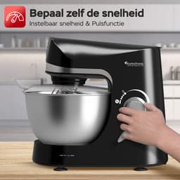 TurboTronic TT-002 Pro-Mix Keukenmachine - Foodprocessor - Staande Keukenmixer- keukenrobot- 5 Liter - 2000W - Zwart — thumbnail 3
