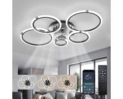 Equivera Plafonniere met Ventilator - Plafondventilator - Plafondventilator Afstandsbediening - Plafondventilator Slaapkamer - Plafond Ventilator met Verlichting - Plafondlamp - Plafonniere - Ideaal voor in uw slaapkamer!