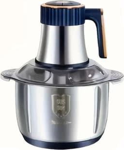 MazrekuHome® - 5L Roestvrijstalen Voedselverwerker met 6-Bladensysteem - Snelle Vleesmolen & Groentehakker - 5 Snelheden - Perfect voor Uien, Knoflook en Salades - Essentieel Keukengadget — thumbnail 1