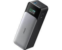 Anker 737 Powerbank (PowerCore 24K) 24.000mAh - 140W - 2x USB-C en 1x USB-A Poorten - Zwart/Zilver - Smart Digital Display - Geschikt voor Smartphones en Laptops