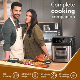 Royalty Line® AFO12601 Airfryer Oven - Airfryer XXL - 12 Liter Heteluchtoven met 12 Programma's - Touch Display Heteluchfriteuse - 1800W - Zwart / RVS — thumbnail 5