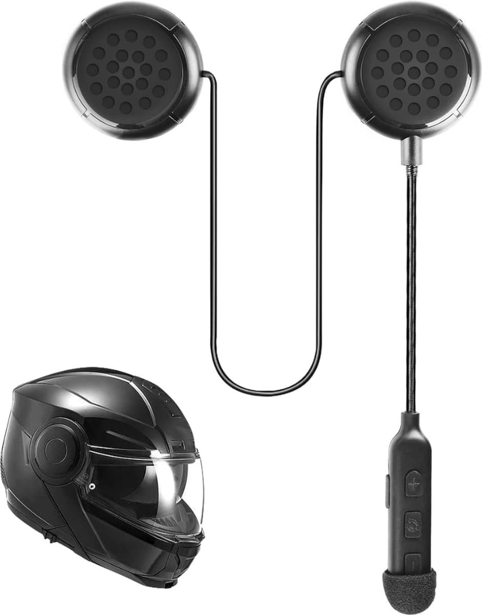 DD Motorhelm Headset - Helm Headset - Koptelefoon - Waterdicht - 15x12x3cm - Zwart — afbeelding 1