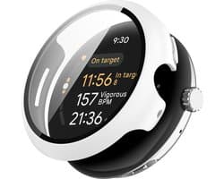 Watch case screenprotector - hoesje - gehard glas - geschikt voor Google Pixel Watch 3 (41 mm) - wit