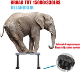 Wasmachine-Onderstel Met Verstelbare Breedte En Hoogte - Standaard Voor Koelkast Droger En Vriezer - Hoge Belasting Tot 150 Kg - Ideaal Voetstuk — thumbnail 4