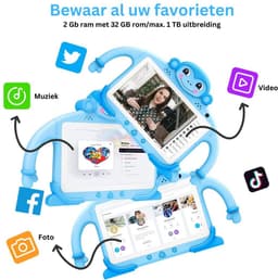 White-label Kindertablet Vanaf 3 Jaar - Tablet Kinderen - Kinderspeelgoed - Blauw — thumbnail 5