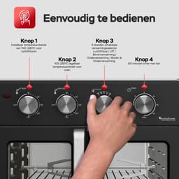 TurboTronic AF32MFD Airfryer Oven XXL – Dubbele Deur – 32L Vrijstaande Mini Oven – Heteluchtoven – Zwart — thumbnail 4