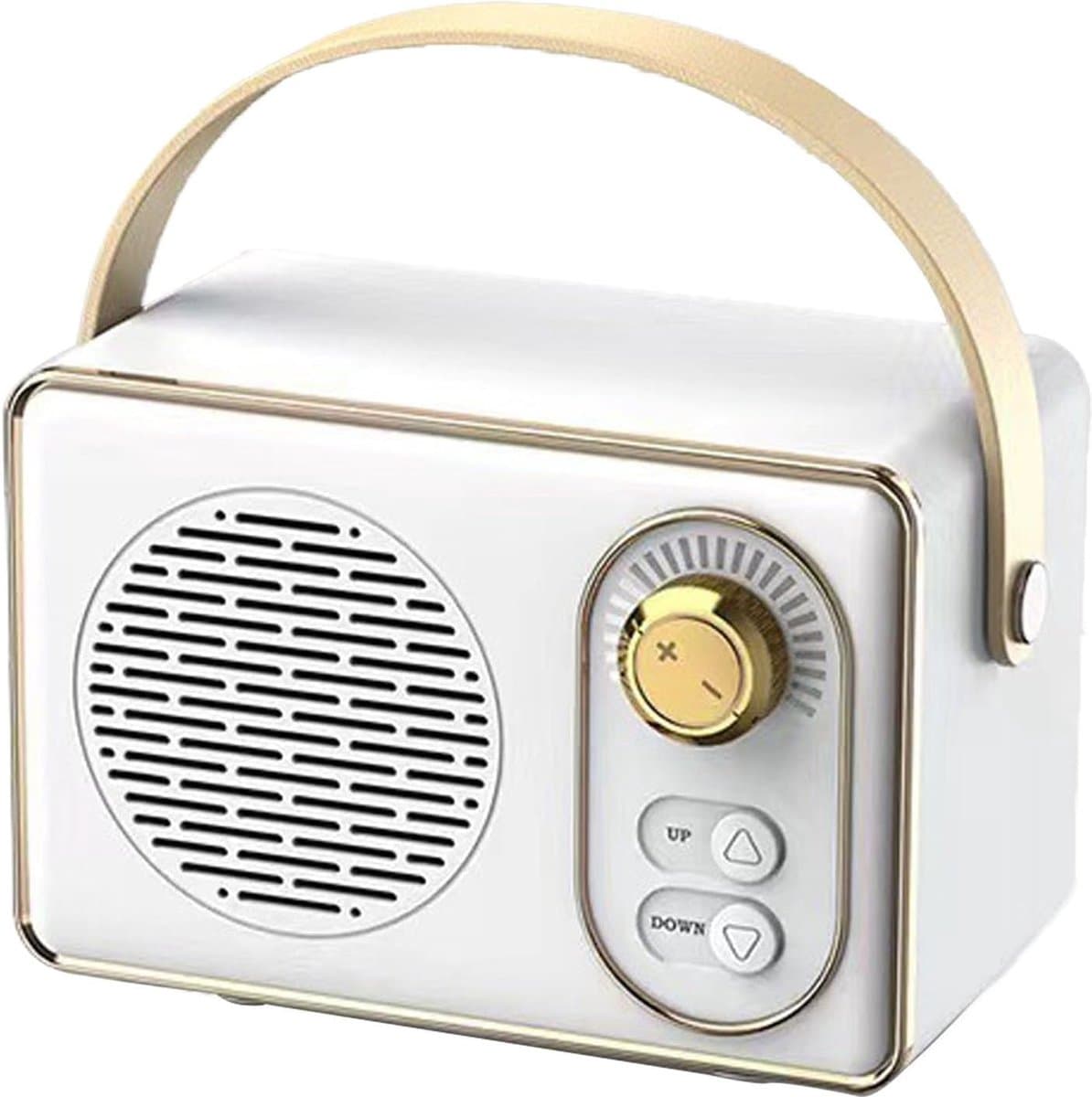 Hoogwaardige Retro Bluetooth speake - Bluetooth speaker - met Ultra Lange Batterijduur - Wit — afbeelding 1