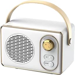 Hoogwaardige Retro Bluetooth speake - Bluetooth speaker - met Ultra Lange Batterijduur - Wit — thumbnail 1