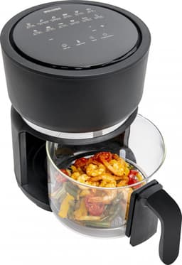 4SWISS ABB-G24 Pure Glass - Airfryer - Heteluchtfriteuse - 1200W - 3L - Touchscreen - Glazen bak - Zwart — thumbnail 1