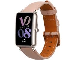 kwmobile lederen horlogebandje geschikt voor Huawei Watch Fit mini polsband - Echt leren smartwatch bandje - Activity tracker horloge band in oudroze / bruin