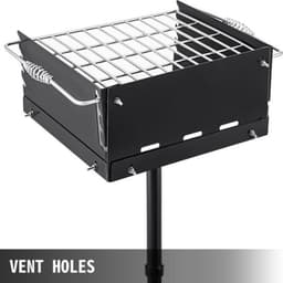 Outdoor Park Grill 16 x 16 Inch Park Style Houtskoolgrill Grootte van Grilldoos 40,6 x 40,6 x 20,3 cm Verstelbare Park Charcoal Grill, Hoogte Paal 127 cm, voor Houtskoolgrill Wandelen Picknick — thumbnail 3