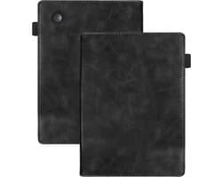 Hoes Geschikt voor Kobo Clara Colour Leren Hoesje Bookcase Cover Hoes - Hoesje Geschikt voor Kobo Clara Colour Hoes Cover Case Leer - Zwart