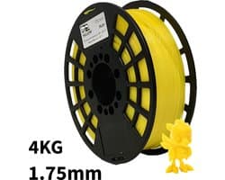 Geel PLA+ 4kg 3D Printer Filament 1.75 mm - Hoge Kwaliteit en Duurzaam - Compatibel met Creality, Bambu Lab, Esun en Andere 3D Printers - Voor 3D Printen van Prototypes, Modellen, Accessoires - voor Professioneel en Thuisgebruik