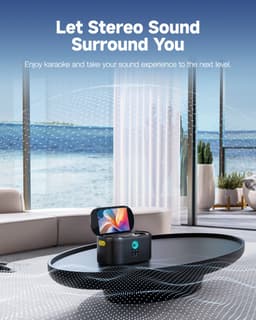Ikarao Karaoke set voor Volwassenen - Shell S1 - 2 Draadloze Microfoons - 180W - Gratis Karaoke App 6 maanden - HD scherm - Zwart — thumbnail 2