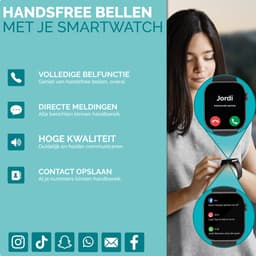 Royal Supplies RF-93 Smartwatch - Smartwatch Heren - Smartwatch Dames - Belfunctie- HD Touchscreen - Horloge - Stappenteller - Bloeddrukmeter - Saturatiemeter - IOS & Android -Screenprotector- Zilver staal — thumbnail 5