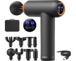 Mercadome® Massage gun - Massage pistool - Krachtig - Veelzijdig - Draagbaar - 8 opzetstukken - Zwart