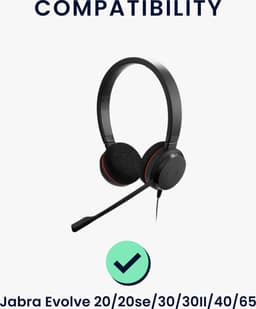 kwmobile 2x oorkussens geschikt voor Jabra Evolve 20 / 20se / 30 / 30II / 40 / 65 Koptelefoon - Vervangende earpads voor Overear Koptelefoon — thumbnail 2