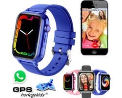 GPSHorlogeKids© - GPS horloge kind - smartwatch kinderen - WhatsApp - 4G videobellen - SOS alarm - TikTok - Google Assistant - facebook - smartwatch kind - nieuw 2025 - incl SIM – model Flux Blauw