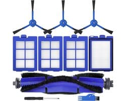 Vervangende accessoires onderdelen voor Eufy RoboVac X8-serie hybride robotstofzuiger, 1 x hoofdrolborstel, 4 x HEPA-filters, 3 x zijborstels, 1 x reinigingsborstel, 1 x schroevendraaier (8)