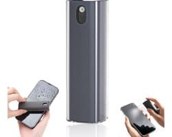 Screen Cleaner - Hervulbaar - 2 In 1 Scherm Reiniger - Beeldscherm Reiniger - Screen Spray - Reinigingsspray - Cleaning Spray - Microvezel Doekje - Cleaner Voor Beeldschermen Van Smartphones , Tablets En Laptops - Reiskit - Cleaning Kit - Grijs